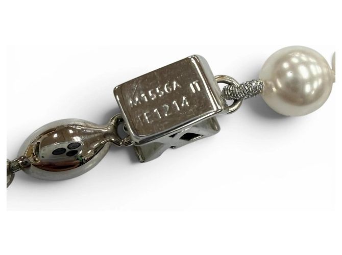 Bracciale a catena Louis Vuitton Pearl Fusion con logo LV Argento Bianco - vista 6