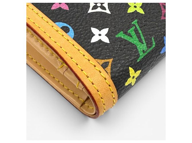 Louis Vuitton Monogram Multicolor Klapperbrieftasche Schwarz - Ansicht 8