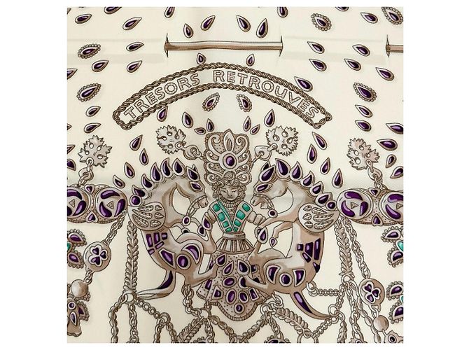 Hermès Sciarpa in seta Hermes Carre 90 TRESORS RETROUVES Multicolore - vista 7