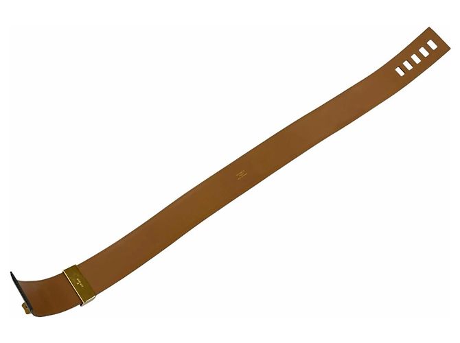 Hermès Hermes Vintage Collier de Chien 50 Ledergürtel Schwarz Golden - Ansicht 7