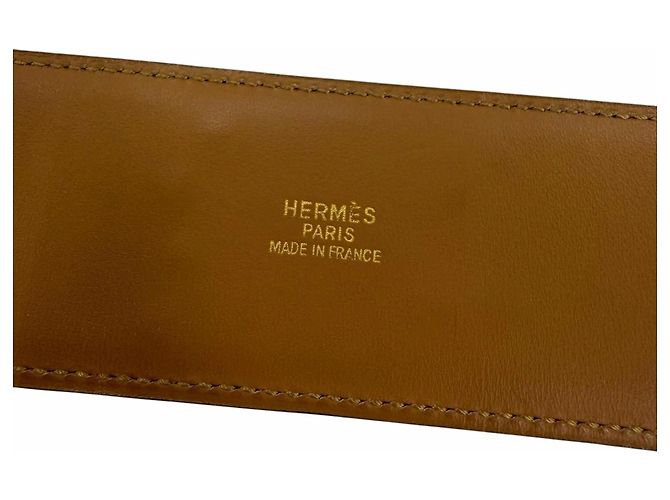 Hermès Hermes Vintage Collier de Chien 50 Ledergürtel Schwarz Golden - Ansicht 9