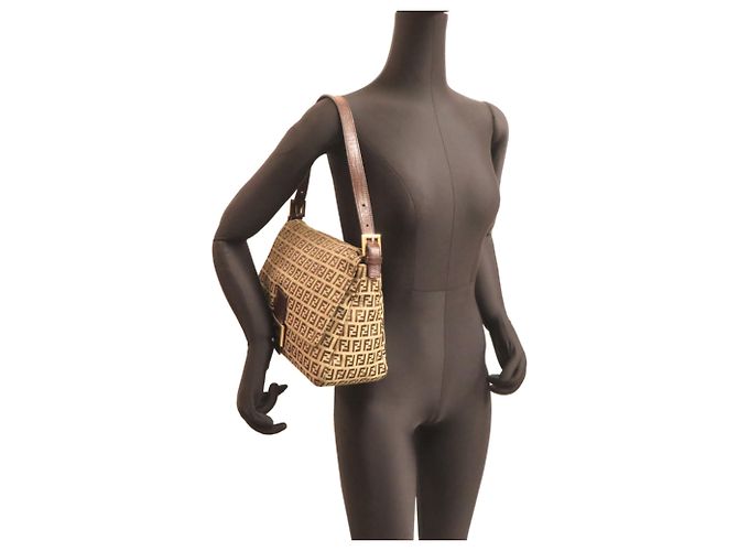 Borsa a tracolla da donna Fendi Zucchino Marrone - vista 8