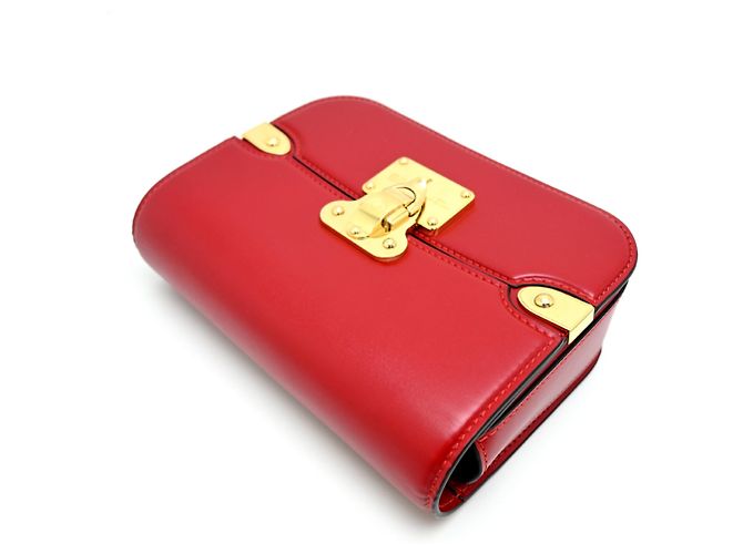 Borsa a tracolla Louis Vuitton Orsay MM in pelle di vitello Rosso - vista 3
