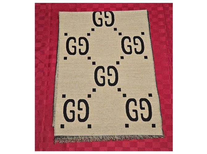 Bufanda Gucci GG Supreme Beige y Negra Negro - vista 2