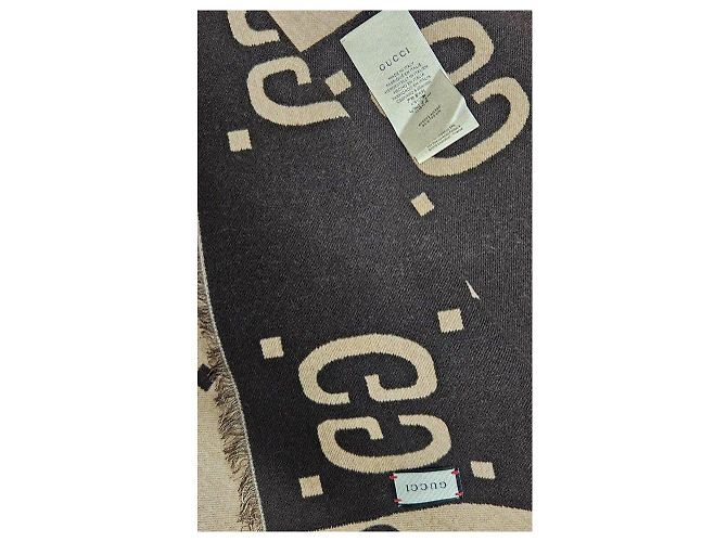 Bufanda Gucci GG Supreme Beige y Negra Negro - vista 3
