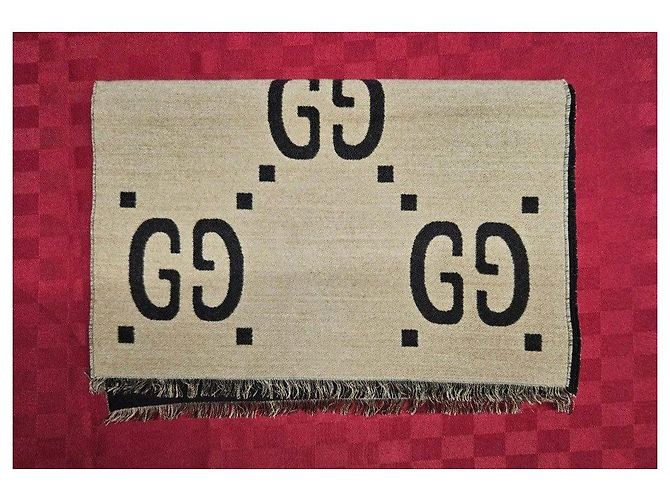 Bufanda Gucci GG Supreme Beige y Negra Negro - vista 5