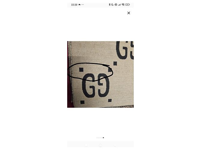 Bufanda Gucci GG Supreme Beige y Negra Negro - vista 6