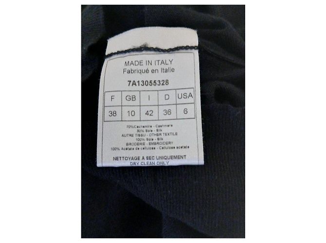 Dior Kaschmirpullover in Schwarz mit Stickereien - Ansicht 5
