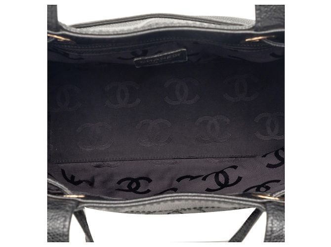 Chanel Black CC Caviar Drawstring Tote Schwarz - Ansicht 4