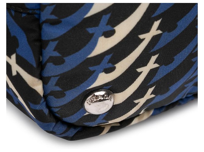 Borsa Satchel Prada Blue Tessuto Stampato - vista 9