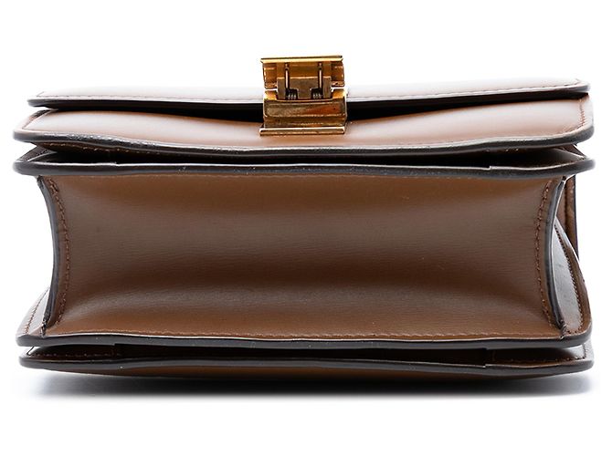 Céline Celine Brown Small Calfskin Classic Box Marrone - vista 3
