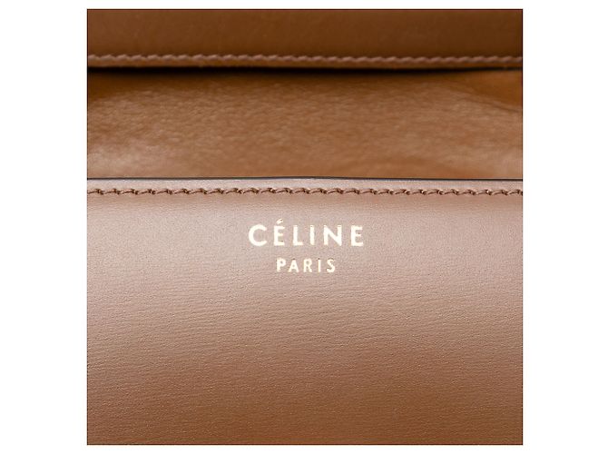 Céline Celine Brown Small Calfskin Classic Box Marrone - vista 5