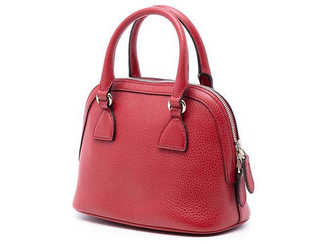 Borsa Gucci Red Mini Leather GG Charm Dome Rosso - vista 2