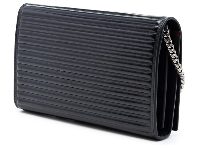 Saint Laurent Kate Monogramm Umhängetasche aus schwarzem gestepptem Kalbsleder, Größe Medium - Ansicht 2