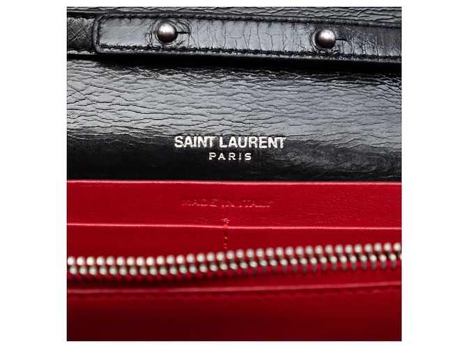 Saint Laurent Kate Monogramm Umhängetasche aus schwarzem gestepptem Kalbsleder, Größe Medium - Ansicht 5