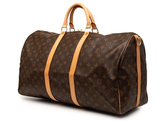Louis Vuitton Marrone Monogram Keepall Bandouliere 50 - vista 2