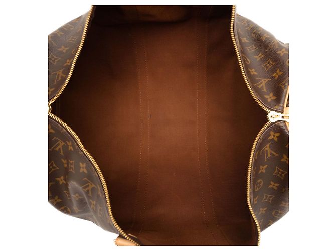 Louis Vuitton Marrone Monogram Keepall Bandouliere 50 - vista 4