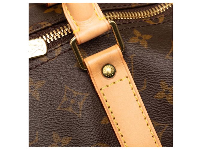 Louis Vuitton Marrone Monogram Keepall Bandouliere 50 - vista 7