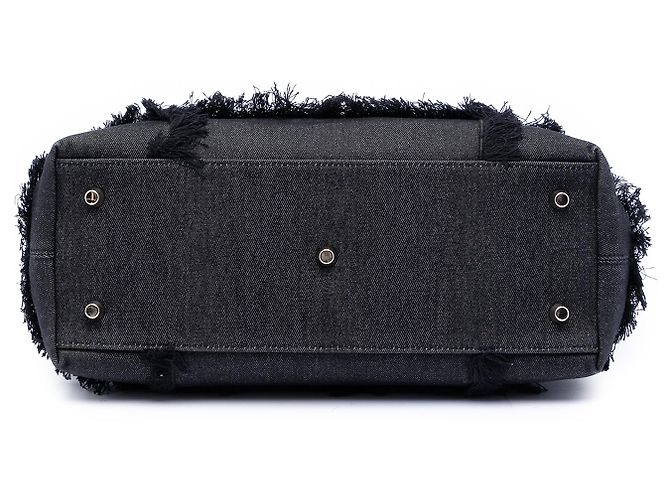 Bolsa D Light em denim preto com patch Dior - vista 3