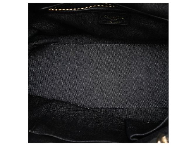 Bolsa D Light em denim preto com patch Dior - vista 4