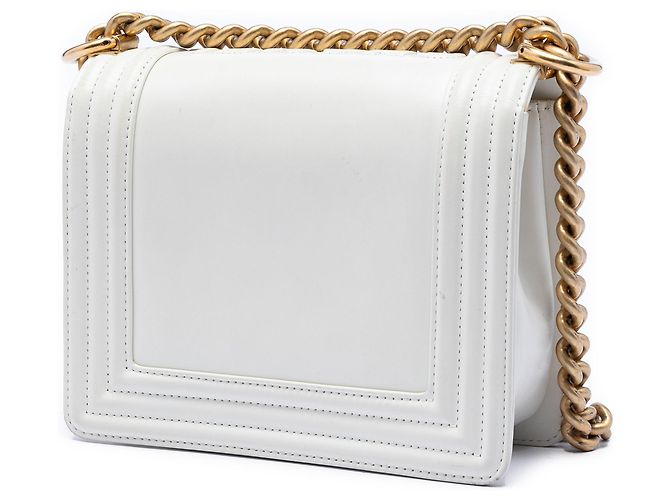 Chanel White Square Calfskin Boy Reverso Flap Bianco Crudo - vista 2