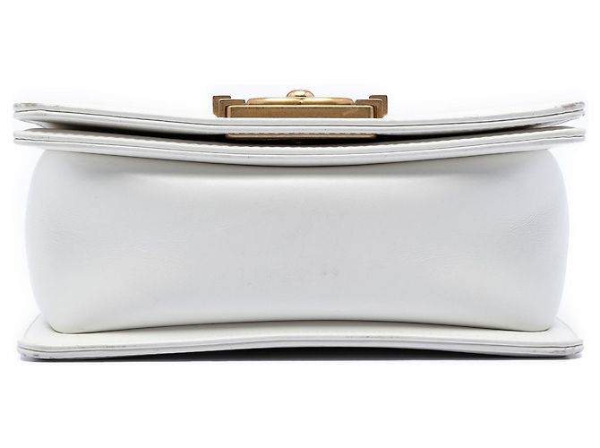 Chanel White Square Calfskin Boy Reverso Flap Bianco Crudo - vista 3
