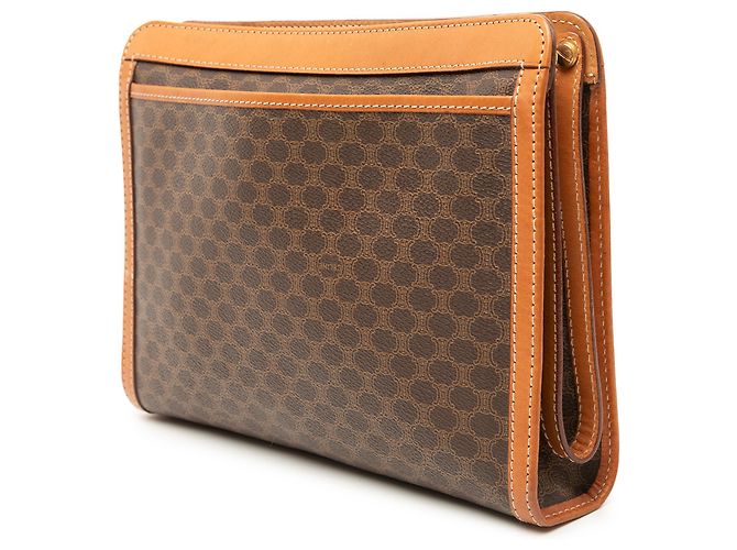 Céline Clutch de lona revestida Celine Marrón Macadam Castaño - vista 2