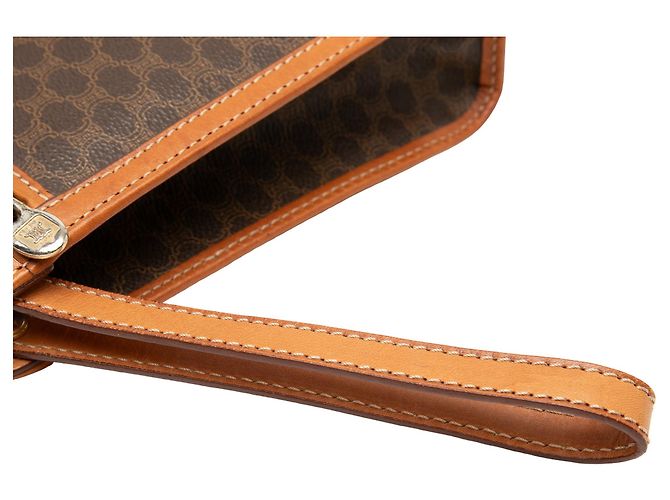 Céline Clutch de lona revestida Celine Marrón Macadam Castaño - vista 4