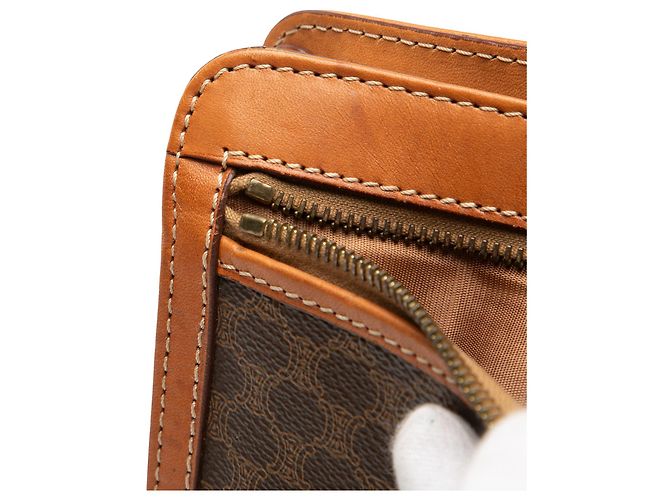 Céline Clutch de lona revestida Celine Marrón Macadam Castaño - vista 5