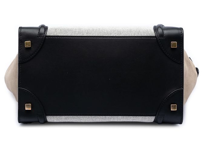 Céline Celine Gray Mini Canvas und Wildleder Tricolor Luggage Tote Braun - Ansicht 3