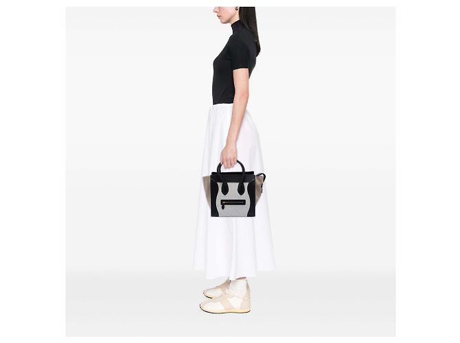 Céline Celine Gray Mini Canvas und Wildleder Tricolor Luggage Tote Braun - Ansicht 7