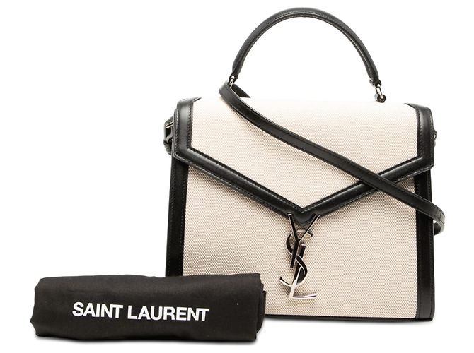 Saint Laurent Cassandra Handtasche aus beige Canvas in Medium - Ansicht 8