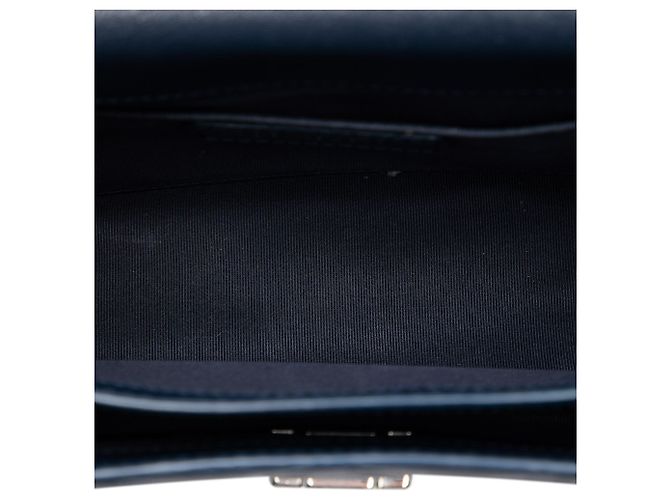 Chanel Blue Small Quilted Goatskin CC Box Flap Blu navy - vista 4