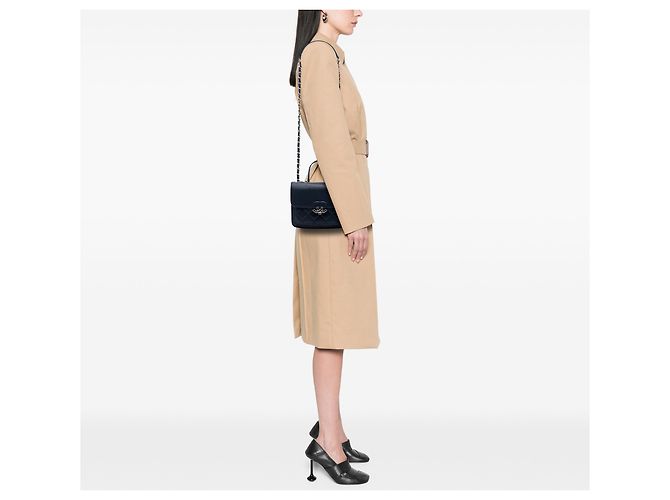 Chanel Blue Small Quilted Goatskin CC Box Flap Blu navy - vista 7