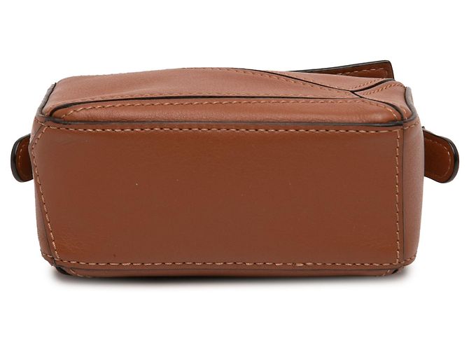 Borsa Nano Puzzle in pelle di vitello marrone LOEWE - vista 3
