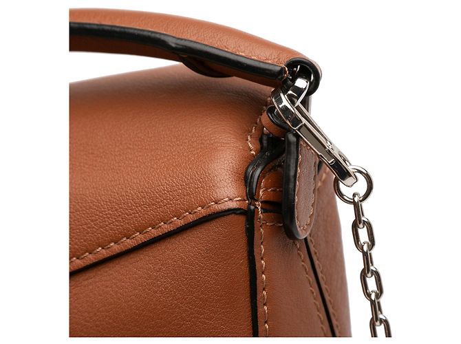 Borsa Nano Puzzle in pelle di vitello marrone LOEWE - vista 7