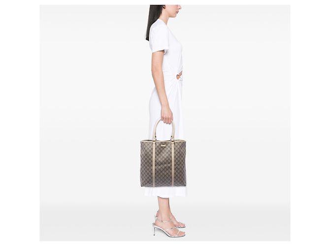 Tote verticale Gucci Beige GG Supreme Joy - vista 7