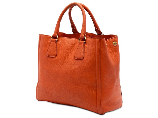 Tote Open Convertible in Vitello Daino arancione Prada - vista 2