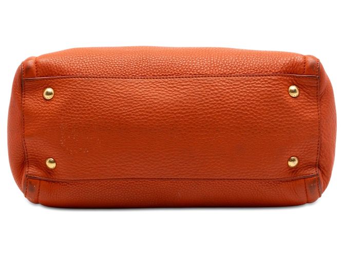 Tote Open Convertible in Vitello Daino arancione Prada - vista 3