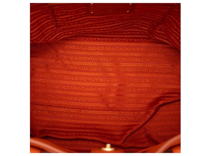 Tote Open Convertible in Vitello Daino arancione Prada - vista 4