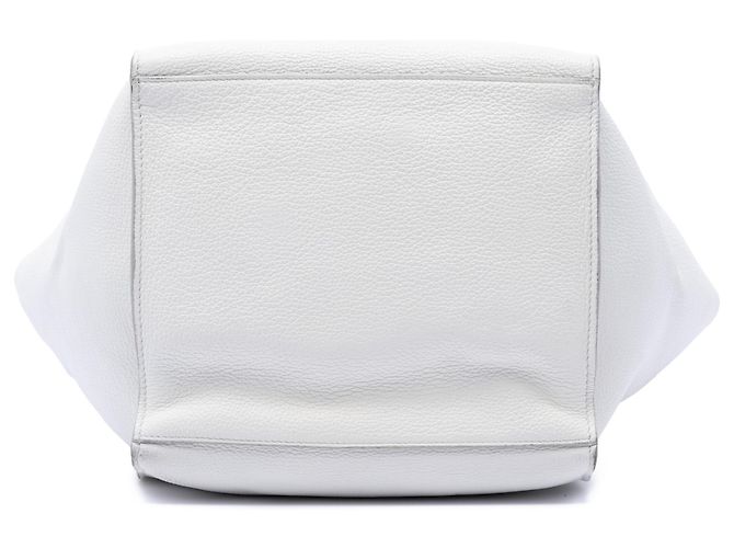 Céline Celine Big Bag in pelle di vitello a grana morbida bianca, piccola Bianco - vista 3