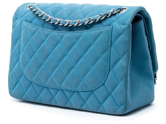 Chanel Blue Jumbo Classic Caviar Double Flap - vista 2