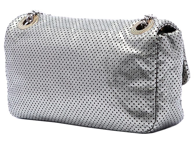 Chanel Silver Medium Reissue Perforated Calfskin Drill Flap Argento - vista 2