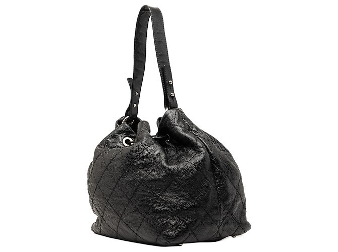 Borsa a secchiello On The Road in pelle di vitello lucida nera Chanel Nero - vista 2