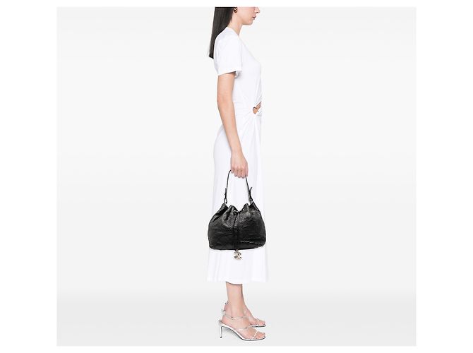 Borsa a secchiello On The Road in pelle di vitello lucida nera Chanel Nero - vista 7