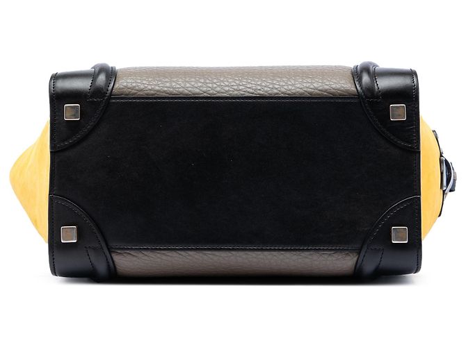 Luggage Céline Borsa Tote Celine Brown Micro Tricolor in pelle Marrone Cachi - vista 3