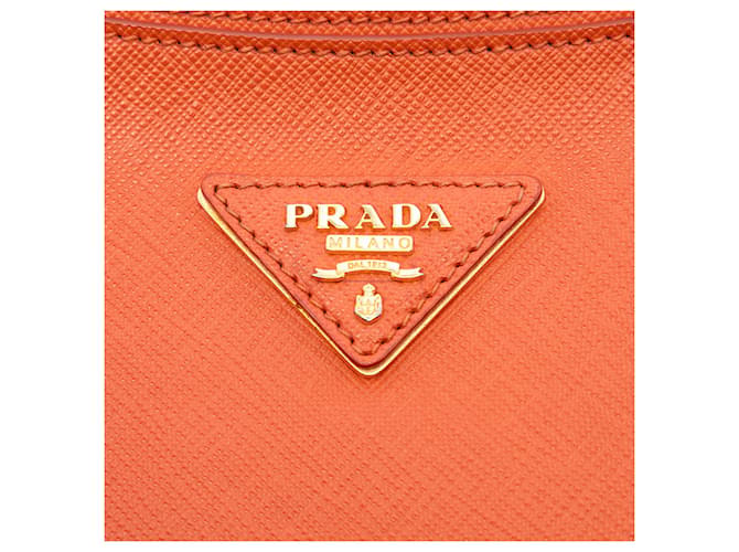 Borsa a Spalla Prada Orange Saffiano Lux Arancione - vista 5