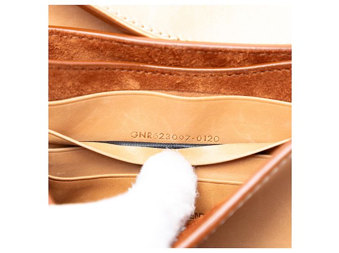 Saint Laurent Brown Small Leather Kaia Crossbody Caramel - view 6