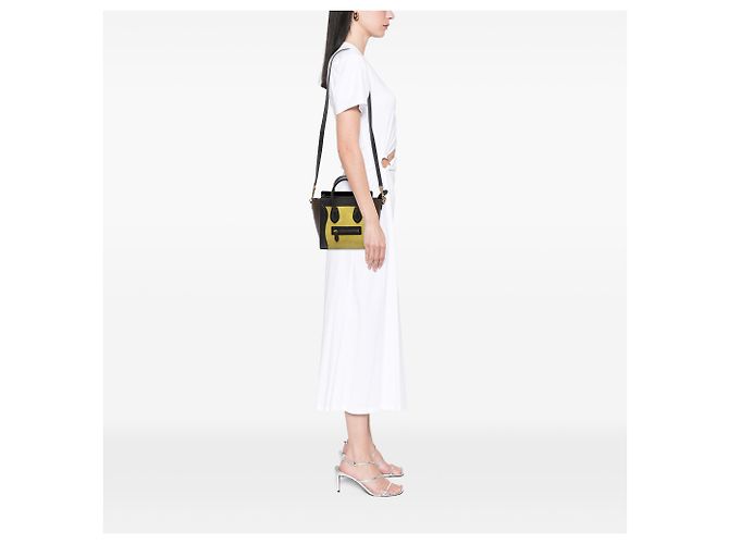 Céline Borsa Celine Yellow Nano Tricolor Leather Luggage Tote - vista 5