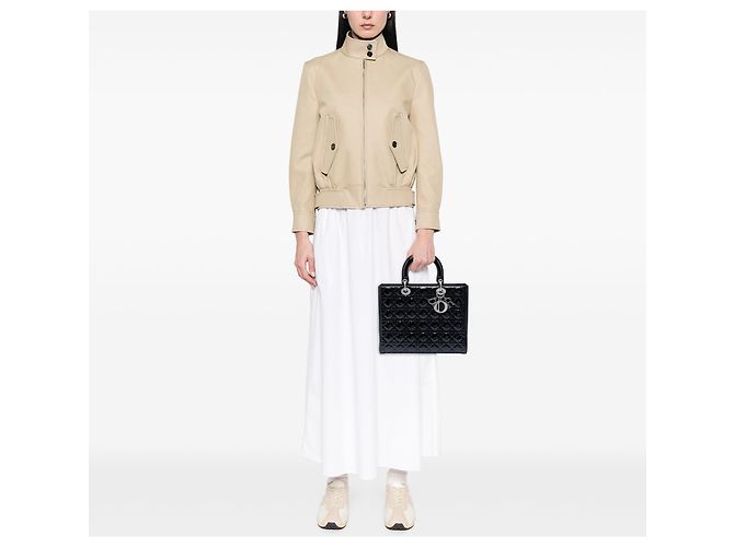 Dior Black Large Patent Cannage Lady Dior Nero - vista 7